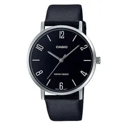 Casio MTP-VT01L-1B2 Men’s Black Leather Analog Hand Watch