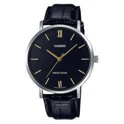 Casio MTP-VT01L-1B Black Men’s Dress Watch in Leather Strap