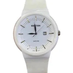 Rhythm C1303L01 White Silicone Band Classical Ladie’s Watch