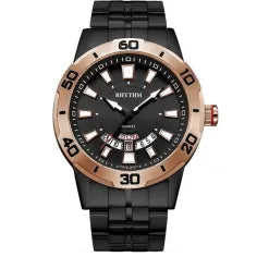 Rhythm G1306S05 Black Chain Black Dial Men’s Quartz Gift Watch